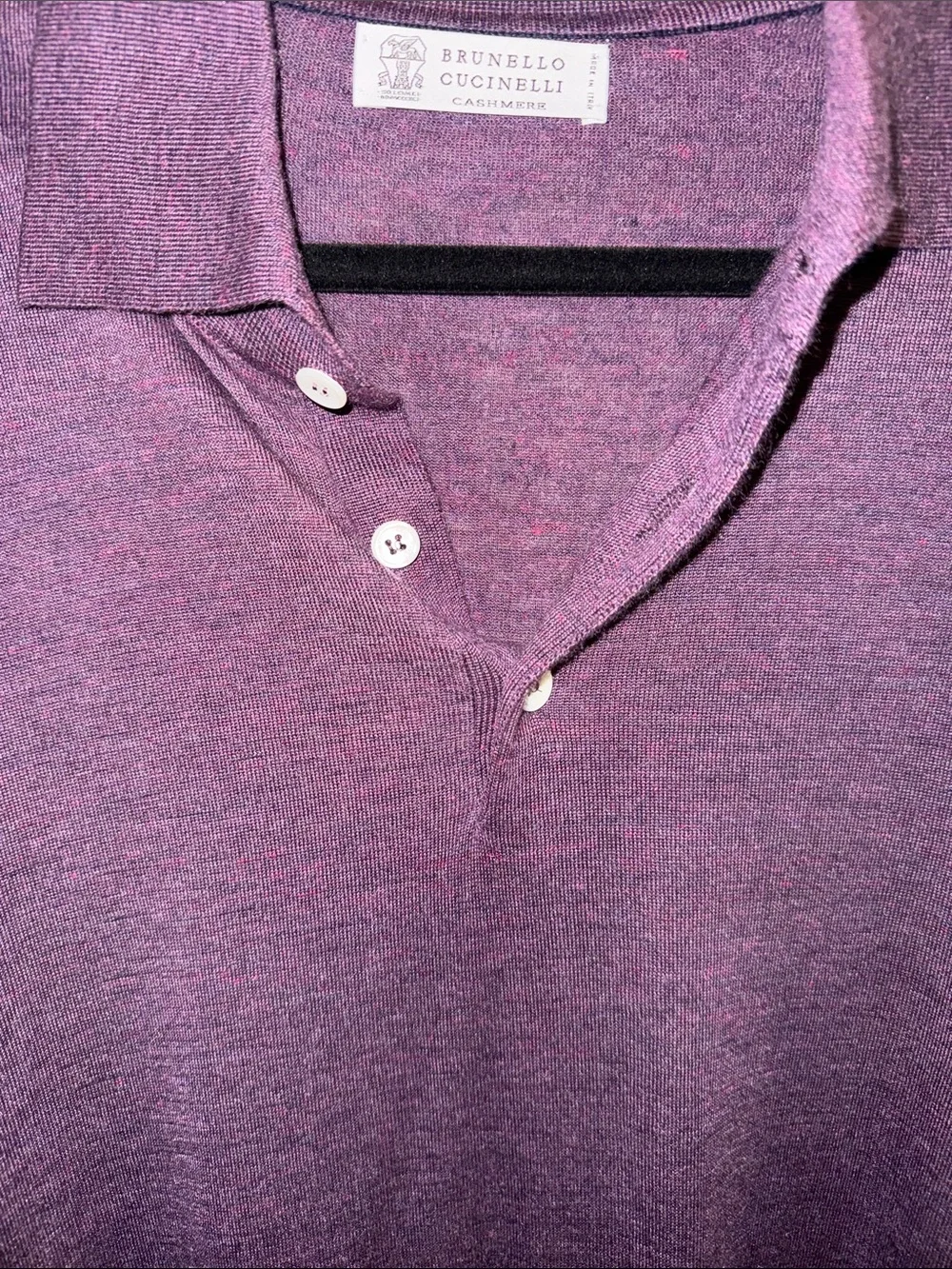 Brunello Cucinelli Men's Plum-Purple Crewneck Sweater - Picture 4 of 4